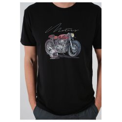 T-shirt noir Motorcycle Deeluxe homme