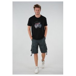 T-shirt noir Motorcycle Deeluxe homme