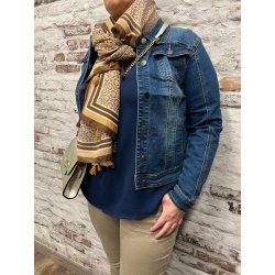 Veste en jean bleu femmes généreuses