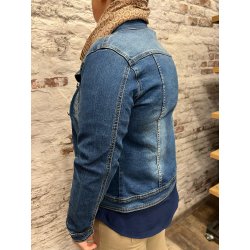 Veste en jean bleu femmes généreuses