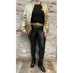 Pantalon noir simili cuir femmes généreuses