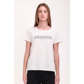 T-shirt blanc Teddy Smith femme