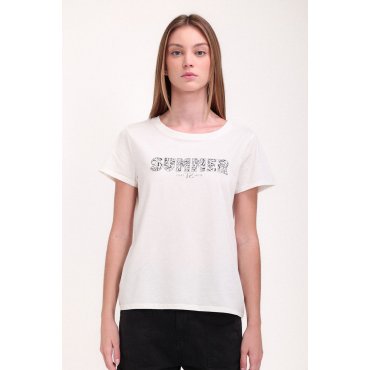 T-shirt blanc Teddy Smith femme