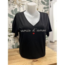T-shirt noir Mamie d’amour
