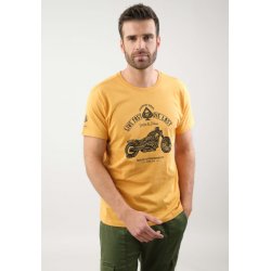 T-shirt jaune moto tête de mort Deeluxe