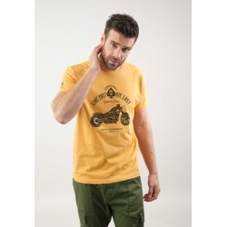 T-shirt jaune moto tête de mort Deeluxe