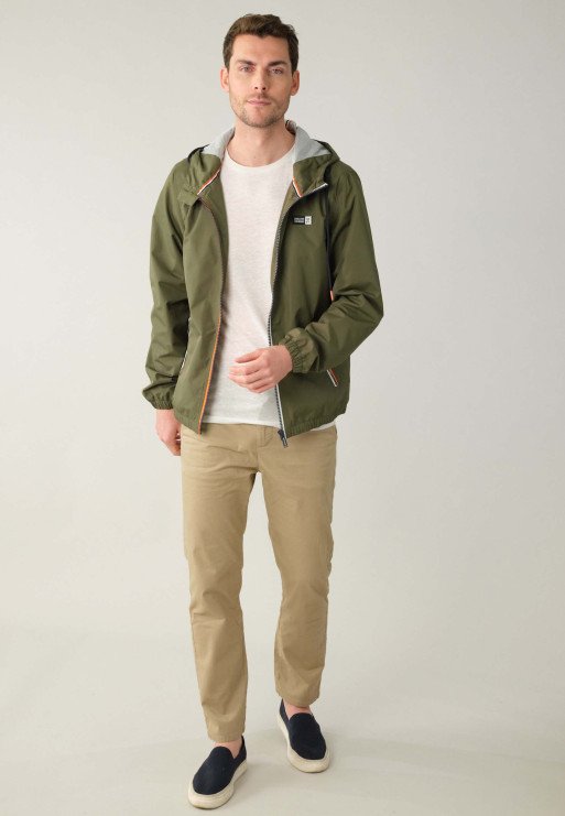 Veste coupe vent kaki Deeluxe homme