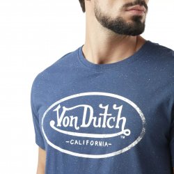 T-shirt Von Dutch bleu chiné homme