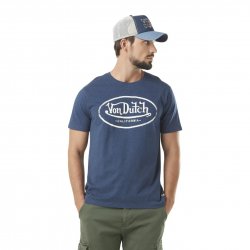 T-shirt Von Dutch bleu chiné homme