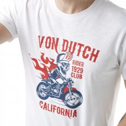 T-shirt blanc flammé Rider Von Dutch homme