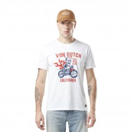 T-shirt blanc flammé Rider Von Dutch homme