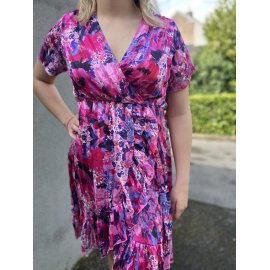 Robe cache-cœur imprimé floral