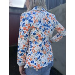 Blazer blanc imprimé fleuri femme