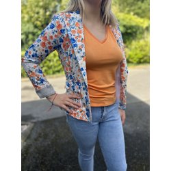 Blazer blanc imprimé fleuri femme