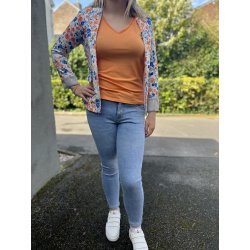 T-shirt orange col V Teddy Smith femme