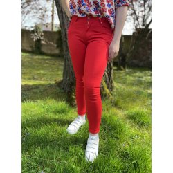 Pantalon rouge coupe slim femme