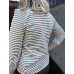 Pull rayures lurex volants épaules femme