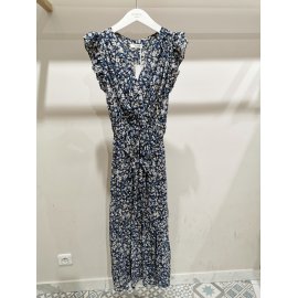 Robe longue imprimée bleu marine Emma Ella N5832-59 
