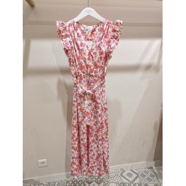 Robe longue imprimée rose Emma Ella N5832-74