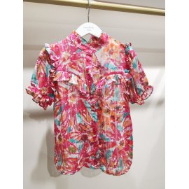 Blouse imprimée rose fuchsia Emma Ella N6053-13 