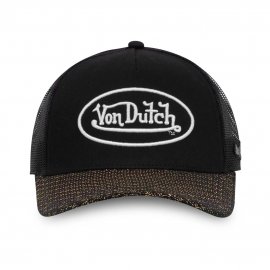 Casquette noire Von Dutch snapback effet pailleté