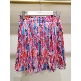 Jupe plissée imprimée fuchsia Emma Ella N5941-46