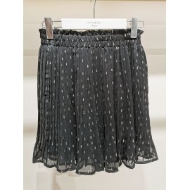Jupe plissée imprimée noir or Emma Ella N5941-21