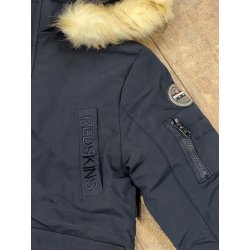 Parka Redskins capuche fourrure garçon bleu marine