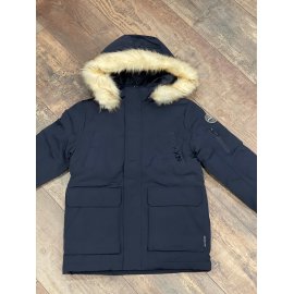 Parka Redskins capuche fourrure garçon bleu marine