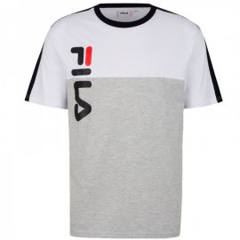 T-shirt tricolore Fila Bartin gris chiné homme