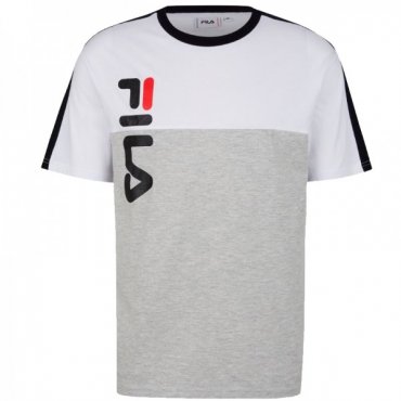 T-shirt tricolore Fila Bartin gris chiné homme