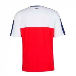 T-shirt tricolore Fila Bartin blanc rouge bleu homme
