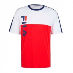 T-shirt tricolore Fila Bartin blanc rouge bleu homme