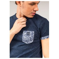 T-shirt bleu chiné Shamar Deeluxe homme