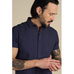 Chemise imprimés palmiers Deeluxe bleu