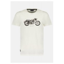 T-shirt blanc imprimé moto Deeluxe homme