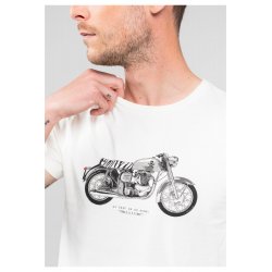 T-shirt blanc imprimé moto Deeluxe homme